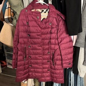 Burberry Deep Red Puffer Jacket